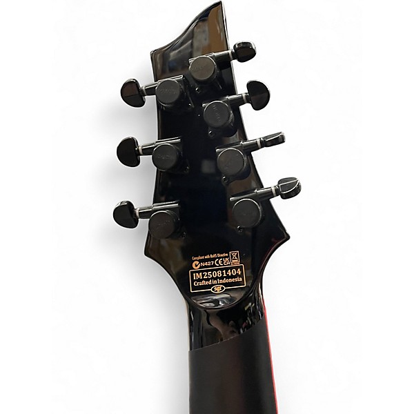 Used Schecter Guitar Research Sunset-7 Red Dawn Gloss Black Solid Body Electric Guitar