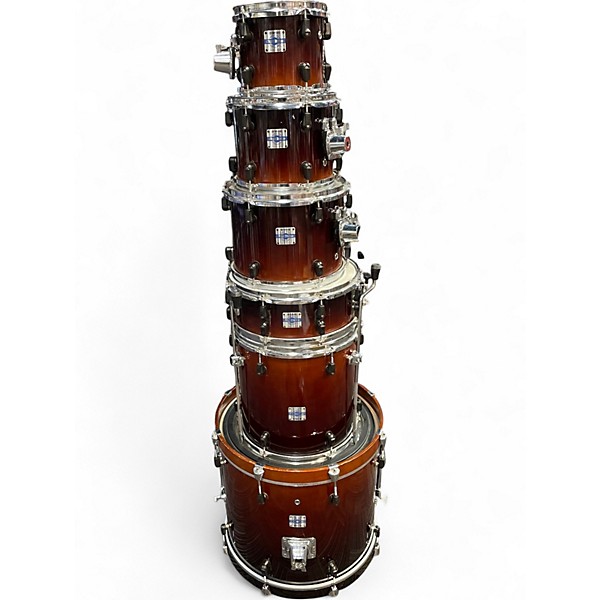 Used Yamaha 6 Piece Stage Custom Nouveau 2 Color Sunburst Drum Kit