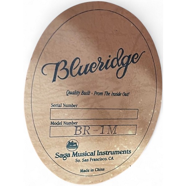 Used Blueridge BR1M Natural Acoustic Guitar