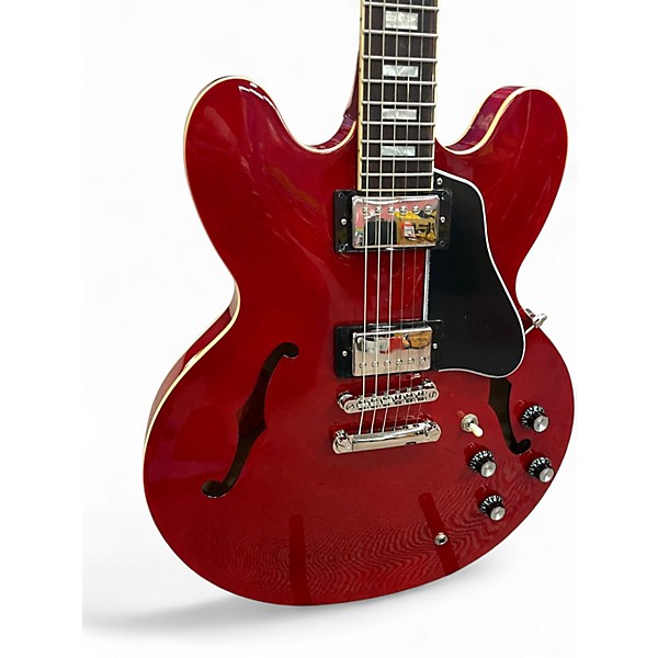 Used Epiphone 335 Figured Cherry Red Hollow Body Electric Guitar