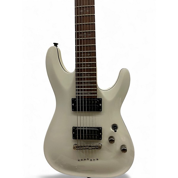 Used Schecter Guitar Research Demon 7 String Alpine White Solid Body Electric Guitar