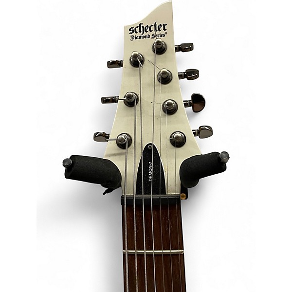 Used Schecter Guitar Research Demon 7 String Alpine White Solid Body Electric Guitar