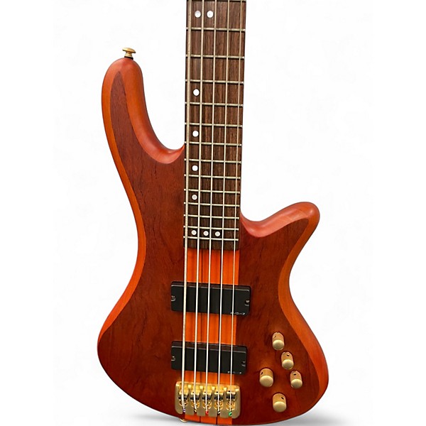 Used Schecter Guitar Research Stiletto Studio 5 String honey satin Electric Bass Guitar