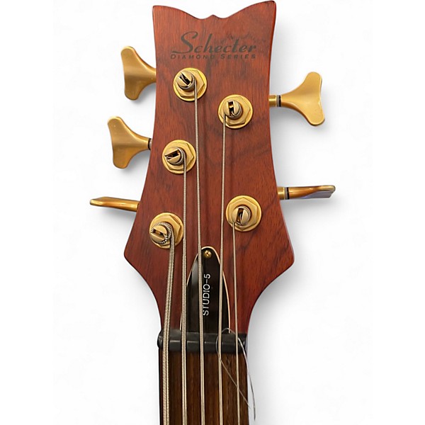 Used Schecter Guitar Research Stiletto Studio 5 String honey satin Electric Bass Guitar
