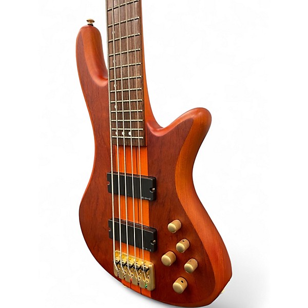 Used Schecter Guitar Research Stiletto Studio 5 String honey satin Electric Bass Guitar