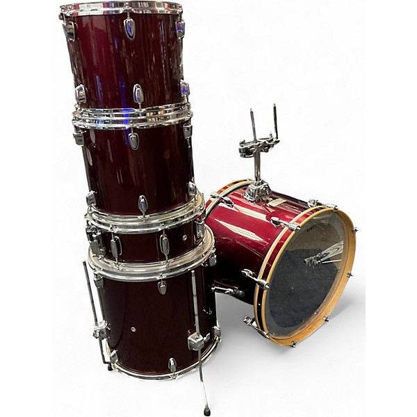 Used Mapex 5 Piece V Series Candy Apple Red Drum Kit