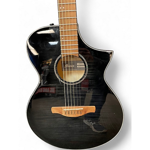 Used Ibanez AEWC400-TKS Trans Black Acoustic Electric Guitar
