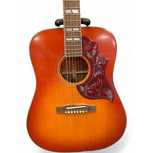 Used Epiphone INSPIRED BY GIBSON HUMMINGBIRD Cherry Sunburst Acoustic Electric Guitar