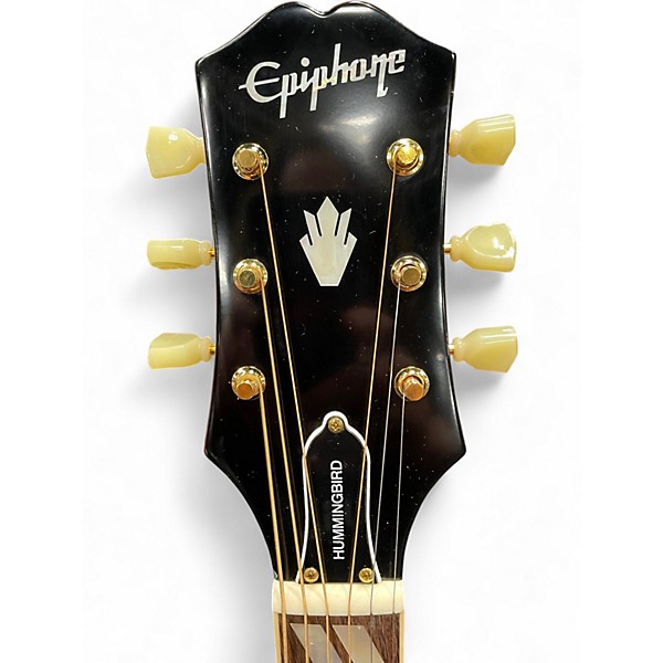 Used Epiphone INSPIRED BY GIBSON HUMMINGBIRD Cherry Sunburst Acoustic Electric Guitar