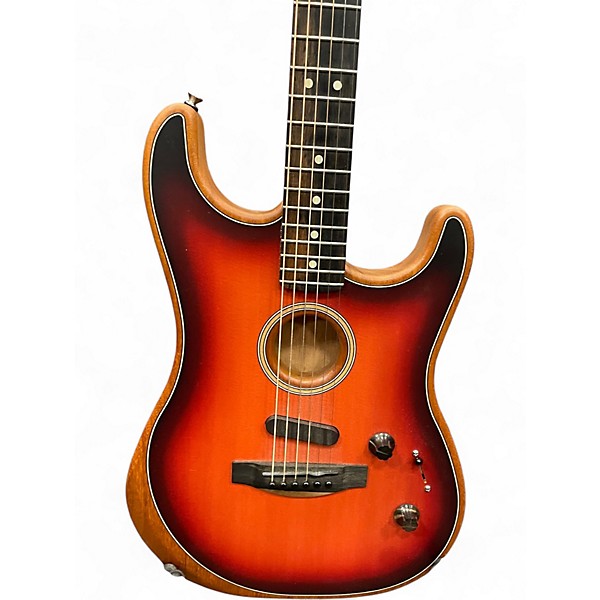 Used Fender American Acoustasonic Stratocaster 3 Color Sunburst Acoustic Electric Guitar