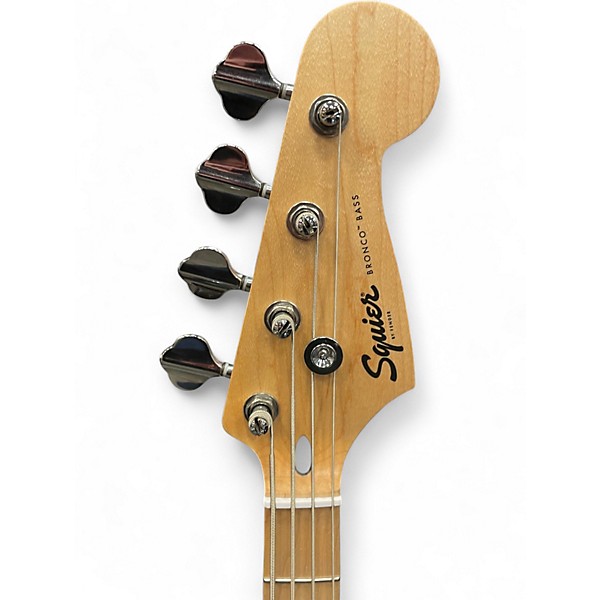 Used Squier Bronco Tahitian Coral Electric Bass Guitar
