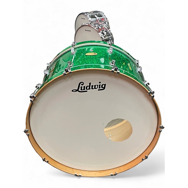 Used Ludwig 4 Piece Centennial ZEP KIT Green Sparkle Drum Kit
