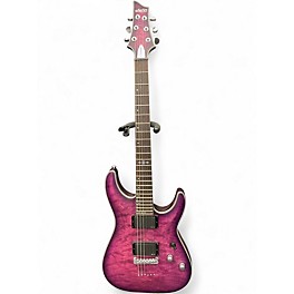 Used Schecter Guitar Research C1 Platinum Satin Purple Burst Solid Body Electric Guitar