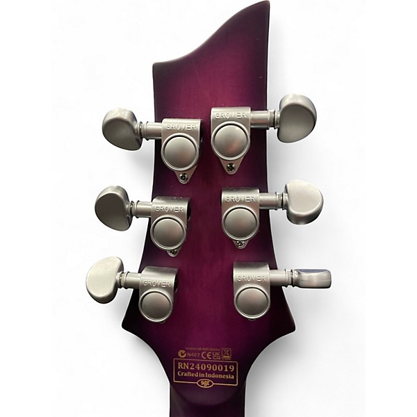 Used Schecter Guitar Research C1 Platinum Satin Purple Burst Solid Body Electric Guitar