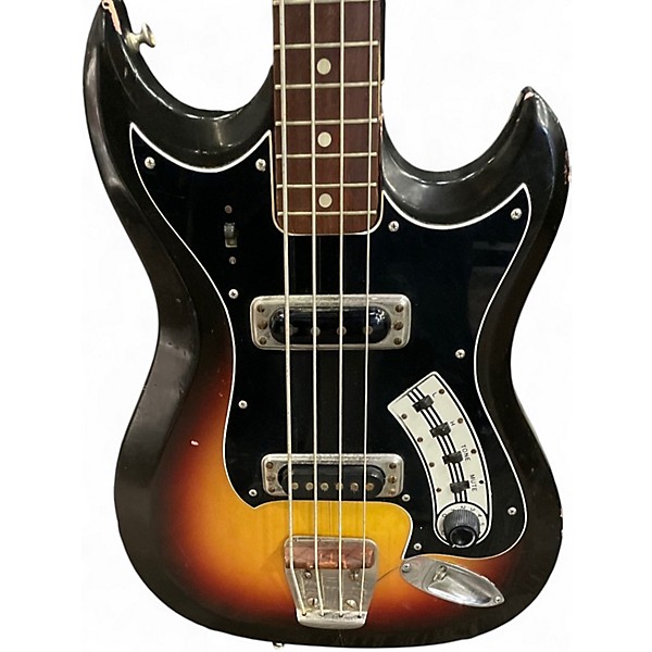 Vintage 1965 Hagstrom H2 3 Color Sunburst Electric Bass Guitar