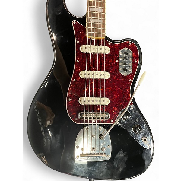 Used Squier Bass VI Black Solid Body Electric Guitar