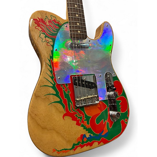 Used Fender Jimmy Page Dragon Art Telecaster Natural Solid Body Electric Guitar