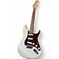 Used 2011 Fender American Deluxe Stratocaster Olympic Pearl Solid Body Electric Guitar thumbnail