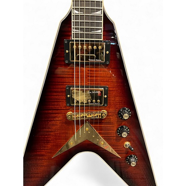 Used Gibson CUSTOM SHOP DAVE MUSTANE FLYING V RED AMBER BURST Solid Body Electric Guitar