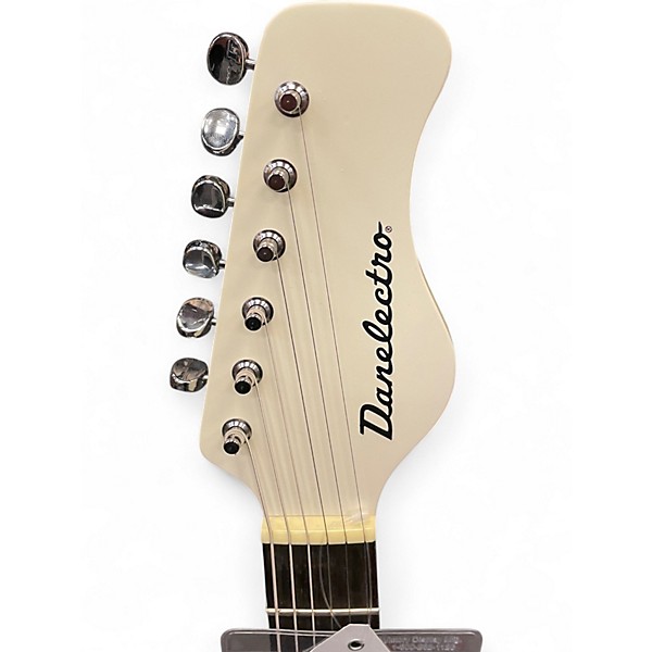 Used Danelectro SITAR WHITE CRACKLE Solid Body Electric Guitar