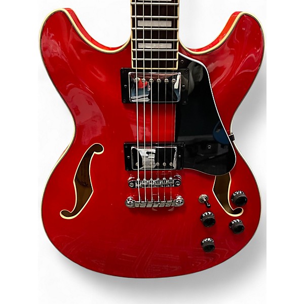 Used Ibanez AS73 Trans Red Hollow Body Electric Guitar