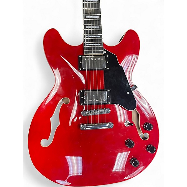 Used Cort SOURCE SEMI-HOLLOW Cherry Hollow Body Electric Guitar