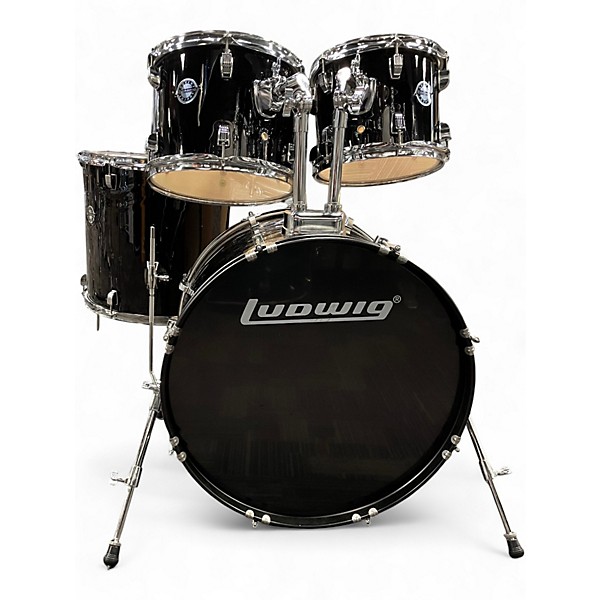 Used Ludwig 4 Piece Accent Black Drum Kit