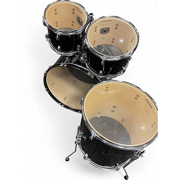 Used Ludwig 4 Piece Accent Black Drum Kit