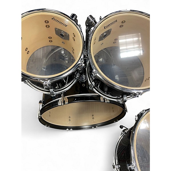 Used Ludwig 4 Piece Accent Black Drum Kit