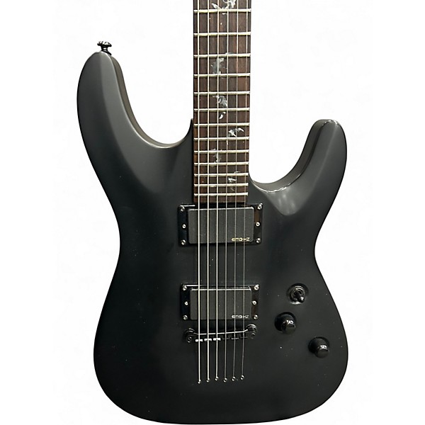 Used Schecter Guitar Research Damien 6 Black Solid Body Electric Guitar