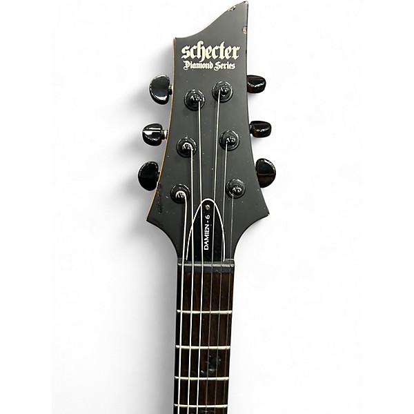 Used Schecter Guitar Research Damien 6 Black Solid Body Electric Guitar