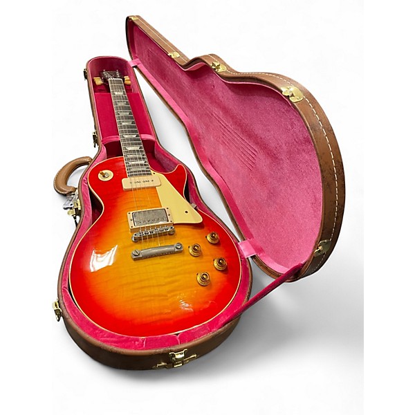 Used Gibson Custom Shop 59 Les Paul Standard P90/HB Murphy Lab Washed Cherry Sunburst Ultra Light Aged Solid Body Electri...