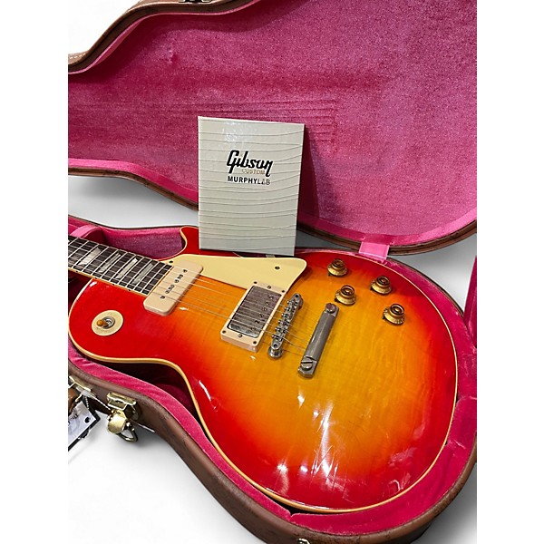 Used Gibson Custom Shop 59 Les Paul Standard P90/HB Murphy Lab Washed Cherry Sunburst Ultra Light Aged Solid Body Electri...