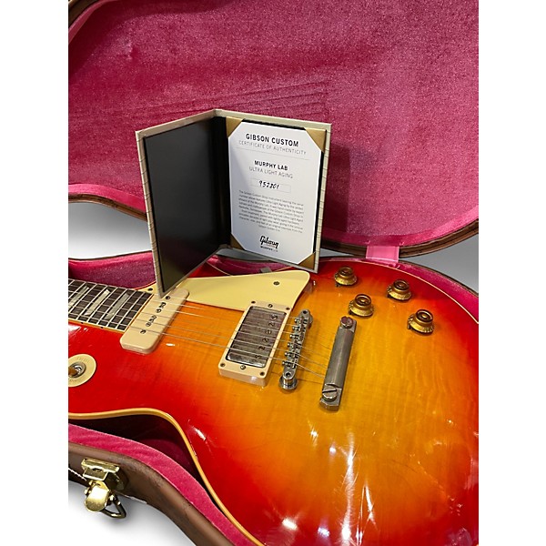 Used Gibson Custom Shop 59 Les Paul Standard P90/HB Murphy Lab Washed Cherry Sunburst Ultra Light Aged Solid Body Electri...