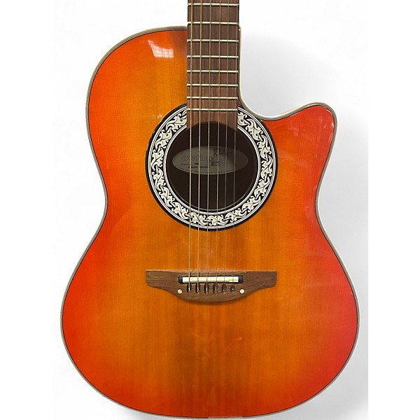 Used Ovation 1860 custom balladeer Natural Acoustic Electric Guitar