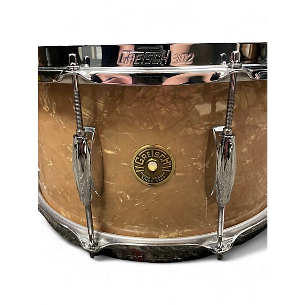 Used Gretsch Drums 8X14 GK071415 Broadkaster Snare Drum Amber Pearl Drum