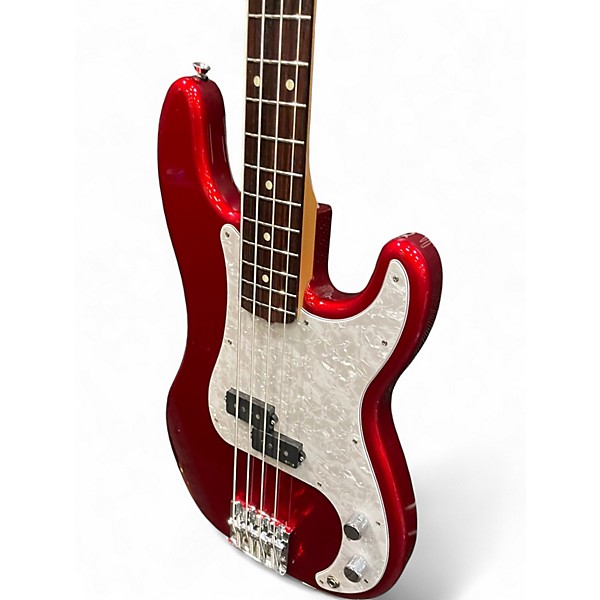Used Fender MIJ 75TH Anniversary Precision Bass  Candy Apple Red Electric Bass Guitar