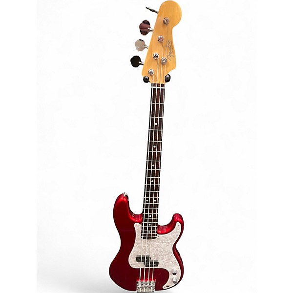 Used Fender MIJ 75TH Anniversary Precision Bass  Candy Apple Red Electric Bass Guitar