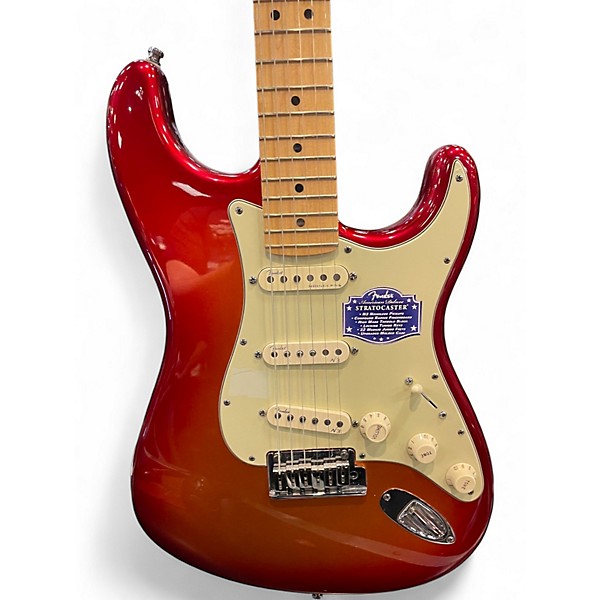 Used 2009 Fender American Deluxe Stratocaster Sunset Metallic Solid Body Electric Guitar