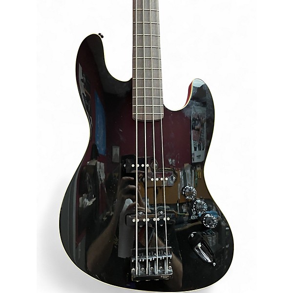 Used Fender Aerodyne Jazz Bass Black Electric Bass Guitar