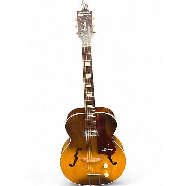 Used 1960s Harmony HOLLYWOOD H39 Brown Sunburst Acoustic Electric Guitar