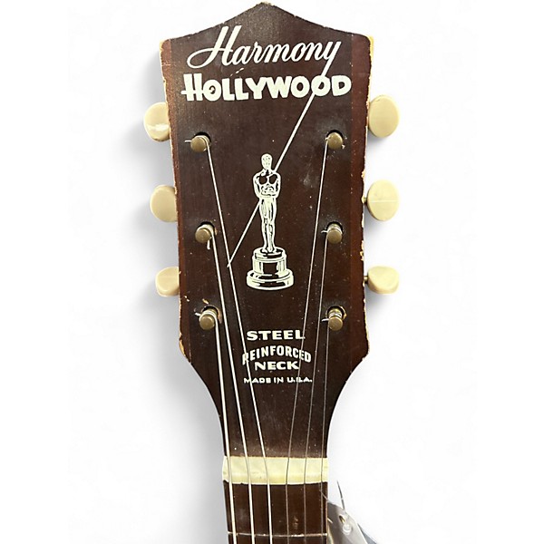 Used 1960s Harmony HOLLYWOOD H39 Brown Sunburst Acoustic Electric Guitar