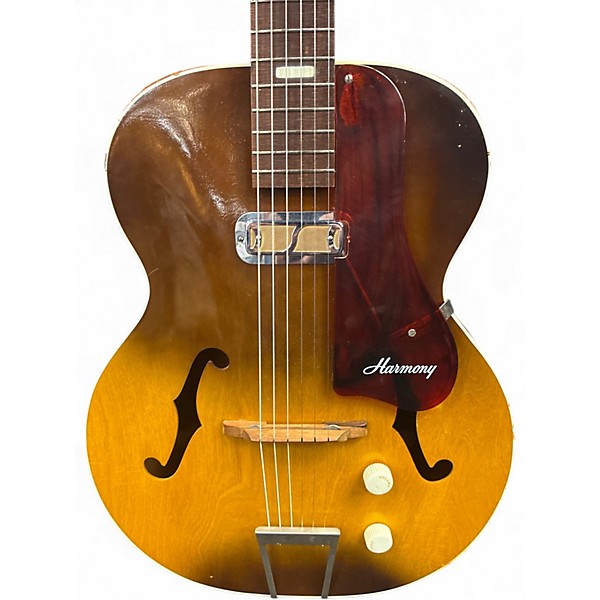 Used 1960s Harmony HOLLYWOOD H39 Brown Sunburst Acoustic Electric Guitar