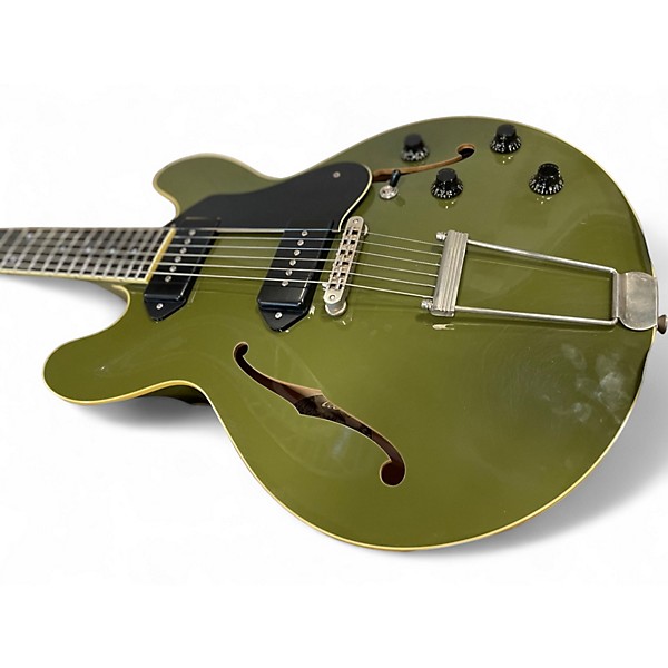 Used Collings l30LC Aged Olive Green Hollow Body Electric Guitar