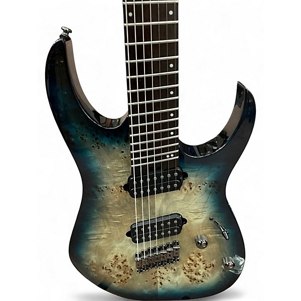 Used Ibanez RGMS7PB Cosmic Blue Starburst Solid Body Electric Guitar