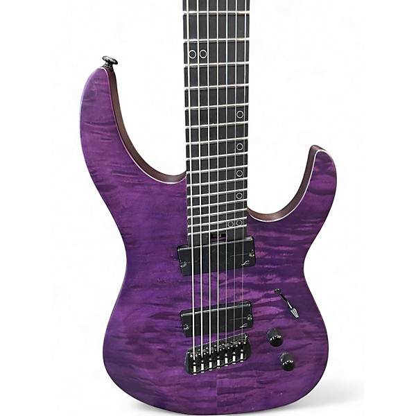 Used Legator Ninja Performance 7 Multi Scale Purple Solid Body Electric Guitar