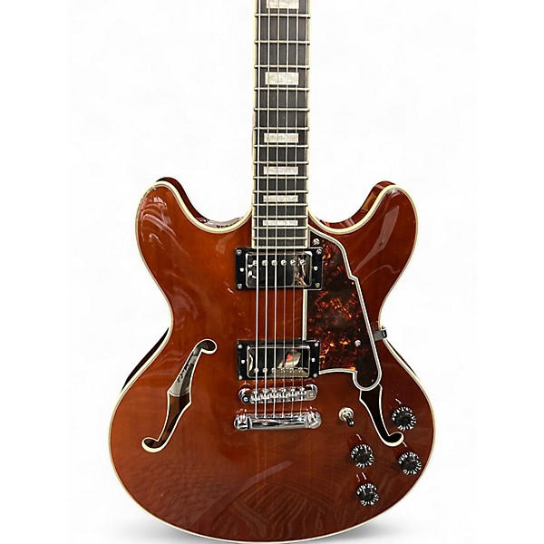 Used D'Angelico Premier Series DC Brown Hollow Body Electric Guitar