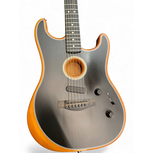 Used Fender American Acoustasonic Stratocaster Black Acoustic Electric Guitar