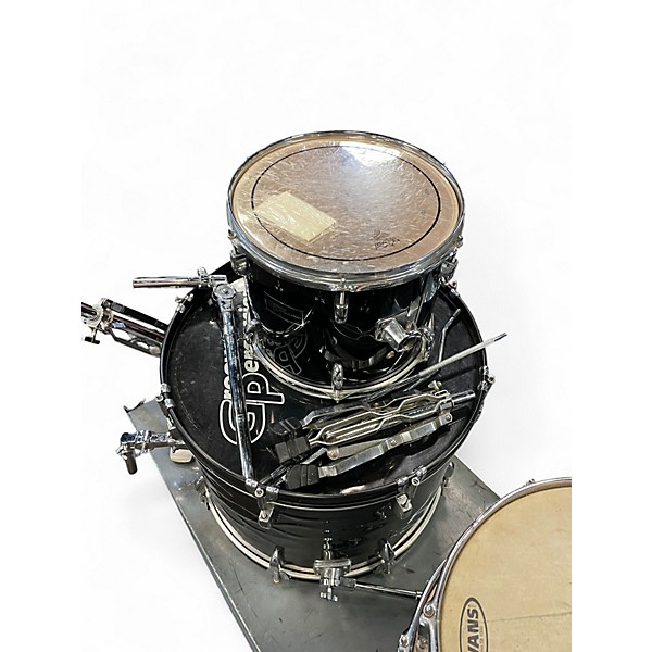 Used Groove Percussion 4 Piece w Percussion Plus Snare Drum Black Drum Kit