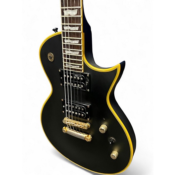 Used ESP EC1000 Deluxe Black and Gold Solid Body Electric Guitar